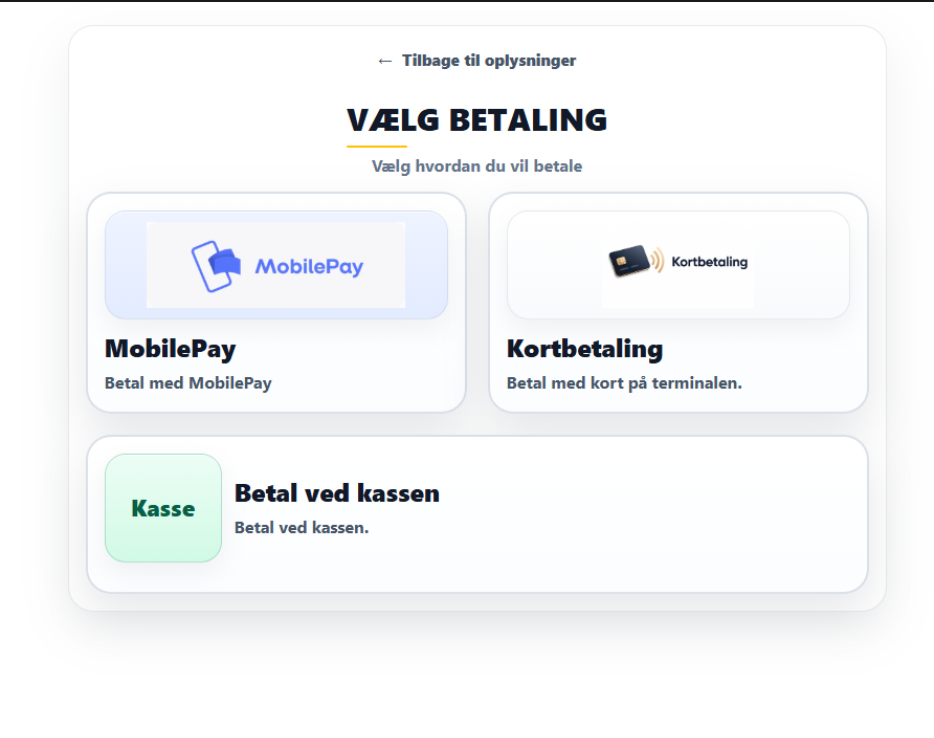 TakeawayBoost kiosk payment choice screen